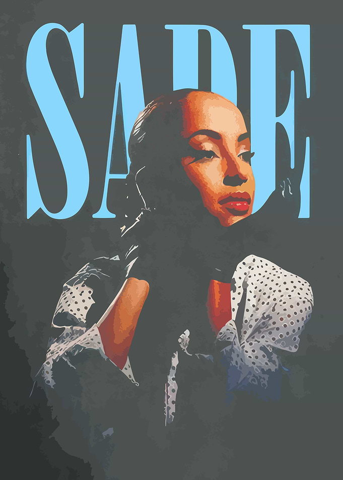 Sade Portrait with Text
