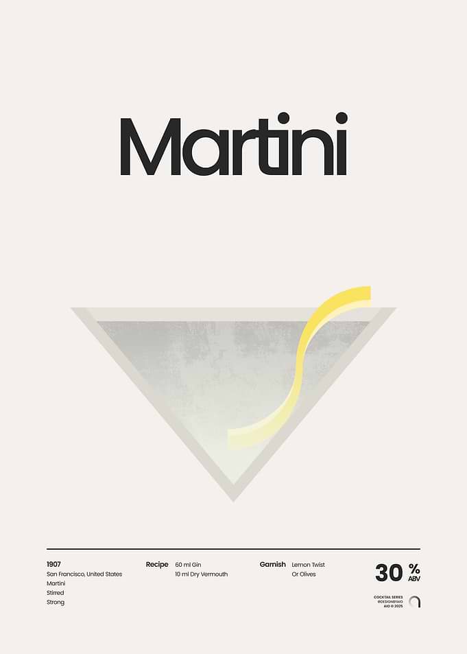 Martini Cocktail Minimalist Poster