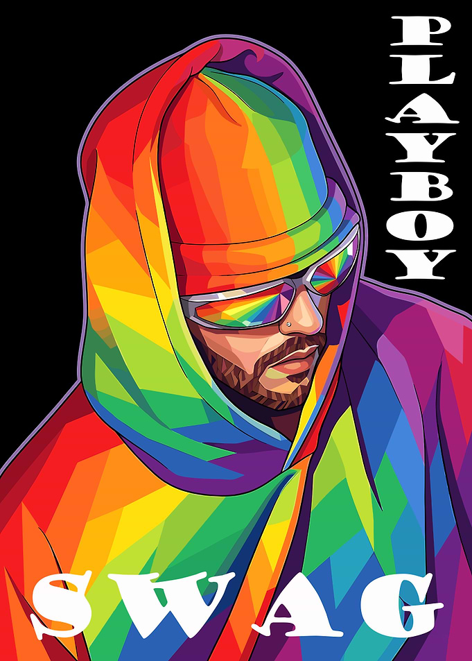 Rainbow Swag Playboy Portrait