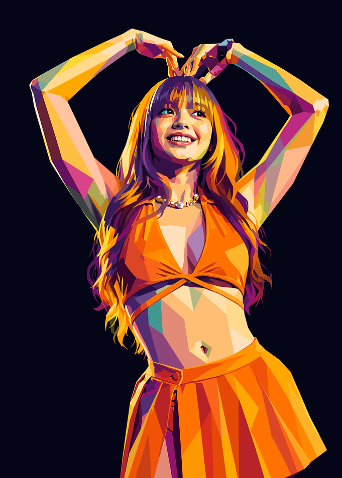 Colorful Pop Art Portrait of Lisa