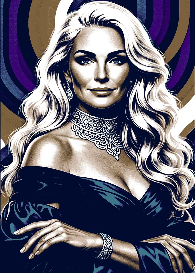 Glamorous Woman in Evening Gown