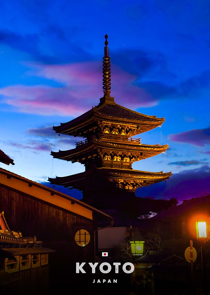 Kyoto Pagoda at Dusk