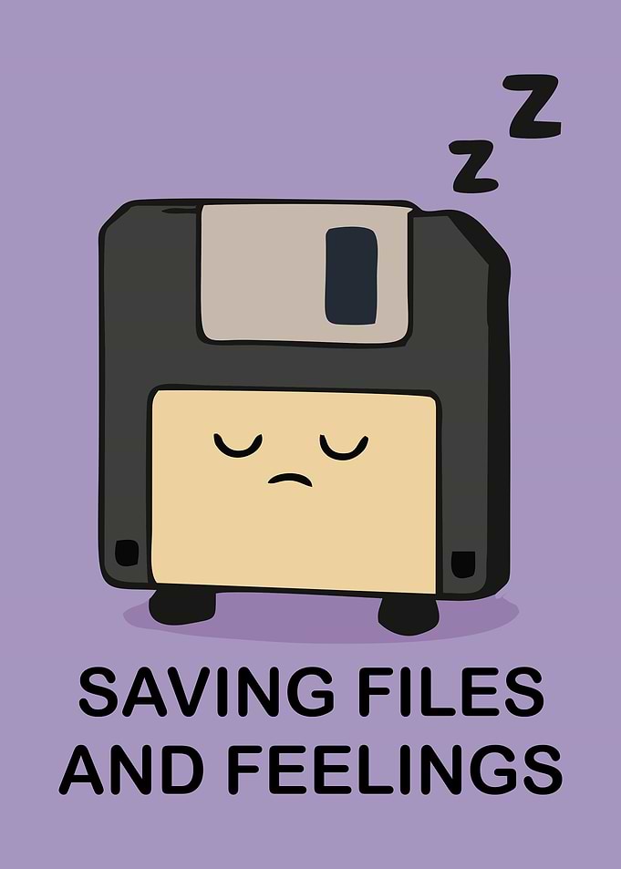 Saving Files and Feelings Floppy Disk