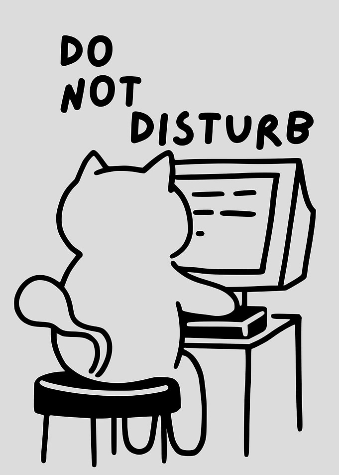 Cat Working on Computer, Work From Home Cat Quote