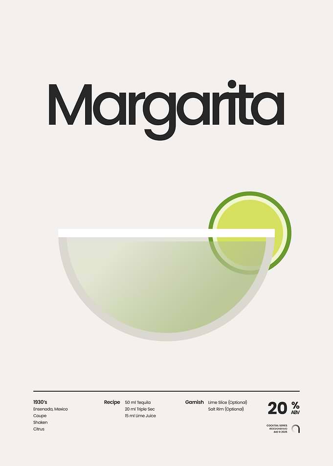 Margarita Cocktail Illustration Poster