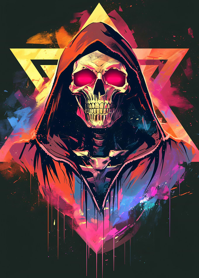 Grim Reaper with Glowing Eyes and Star