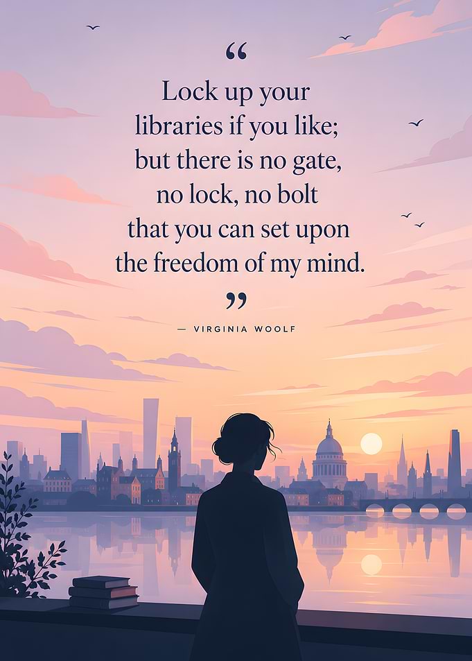 Virginia Woolf quote about freedom of mind