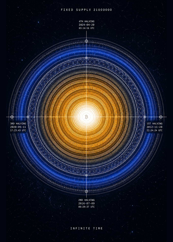 Bitcoin Halving Timeline Art