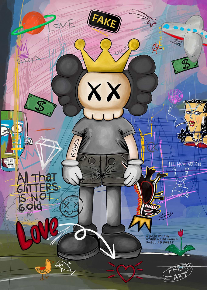 KAWS Companion with Graffiti Art