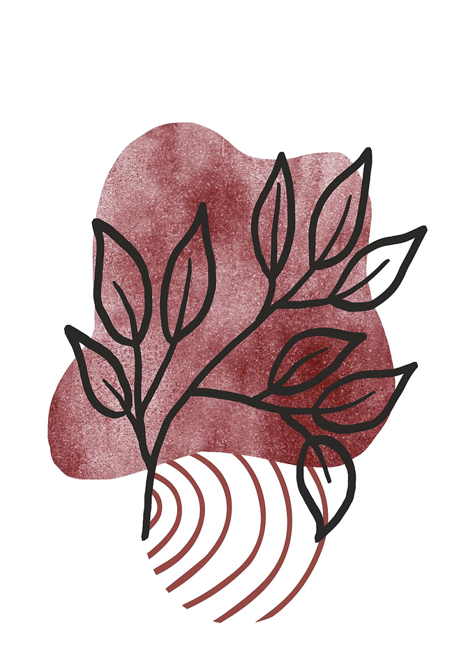 Abstract Botanical Line Art