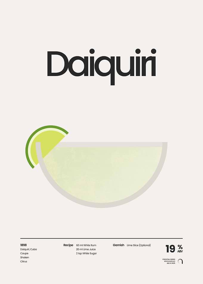 Daiquiri Cocktail Minimalist Poster