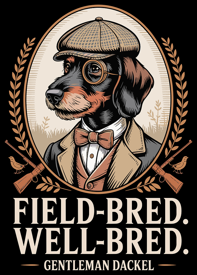 Gentleman Dachshund with Guns