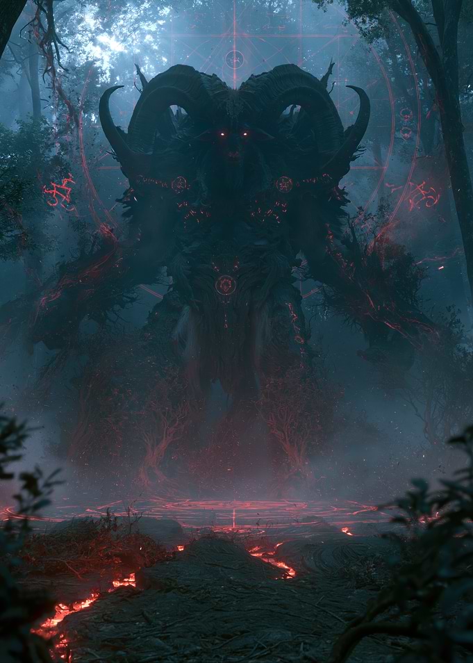 Demonic Figure in a Mystical Forest