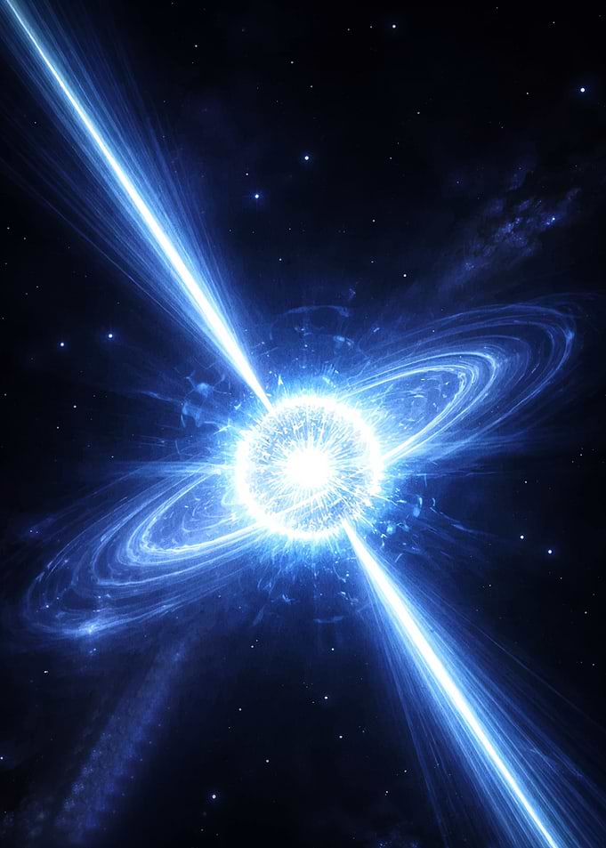 Pulsar with Blue Jets and Rings