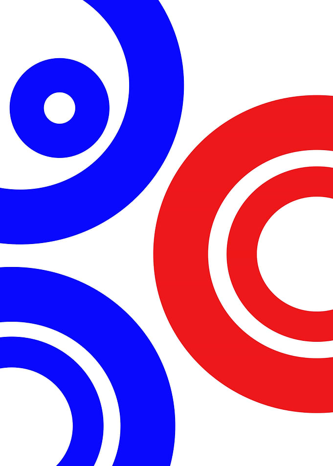 Abstract Red and Blue Circles