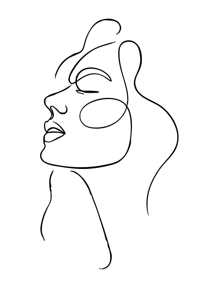 Minimalist Line Art of a Woman's Face