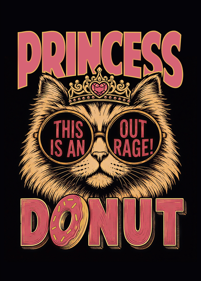 Princess Cat with Sunglasses and Donut