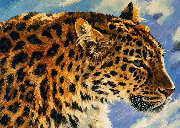 Leopard Portrait Painting