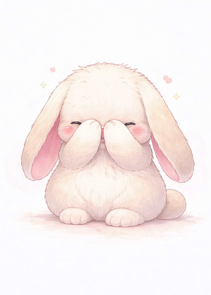 Cute Bunny Covering Eyes