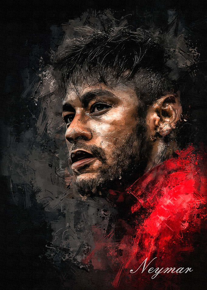 Neymar Portrait Painting