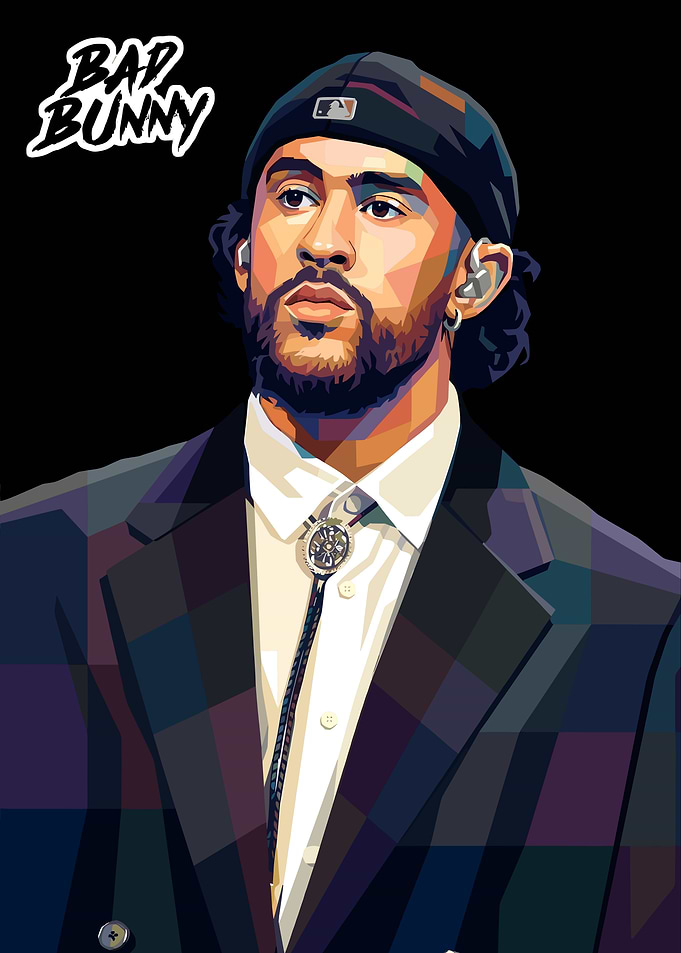 Bad Bunny Pop Art Portrait