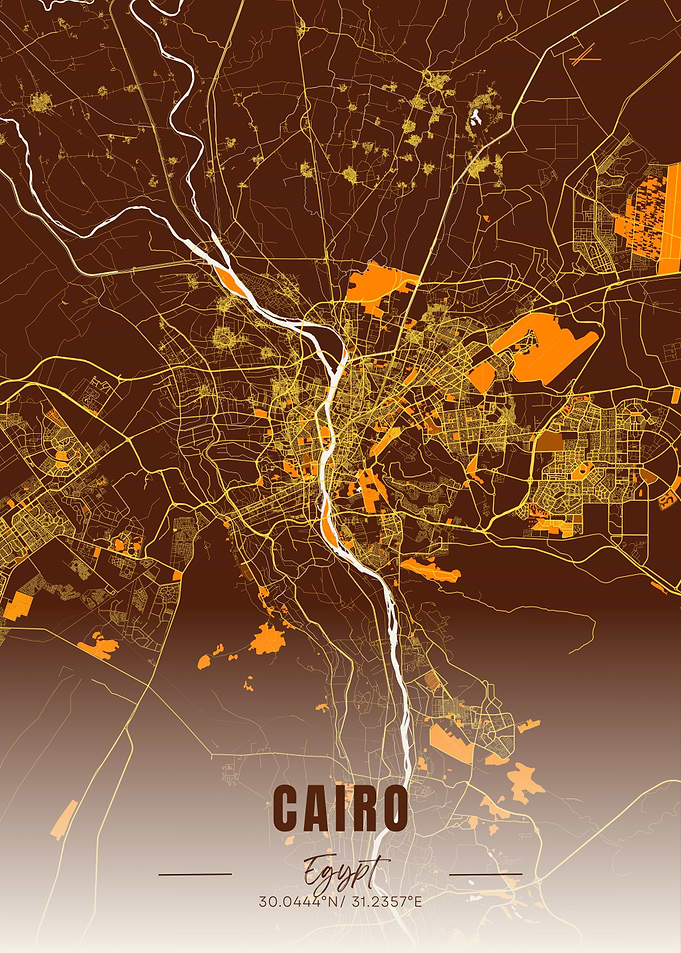 Cairo Egypt Map Art
