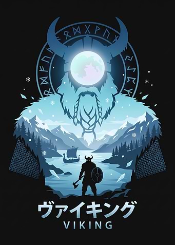 Viking Warrior in Snowy Landscape