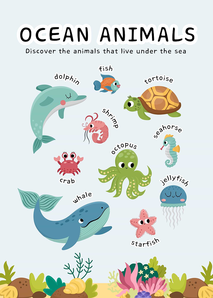 Cute Ocean Animals for Kids