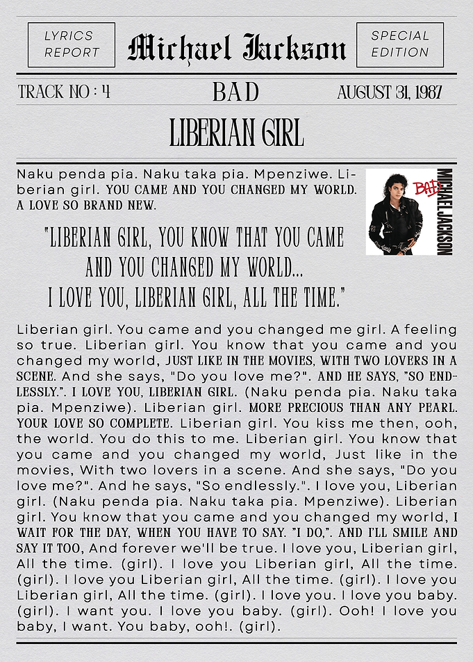 Michael Jackson Liberian Girl.