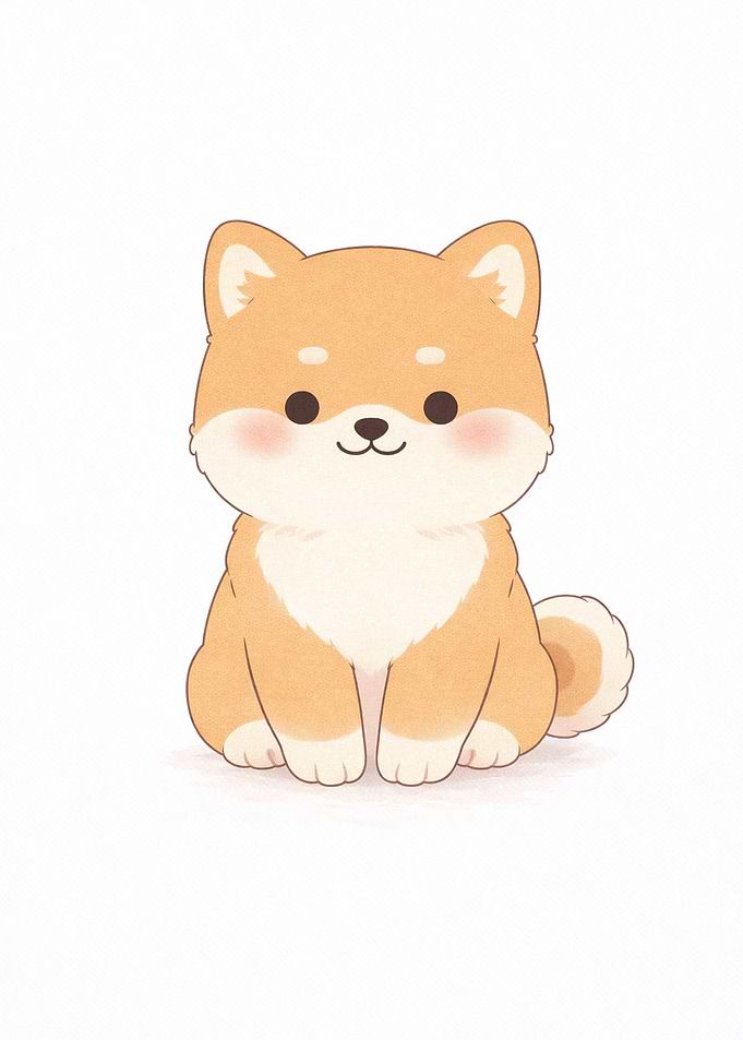 Cute Shiba Inu Puppy Sitting
