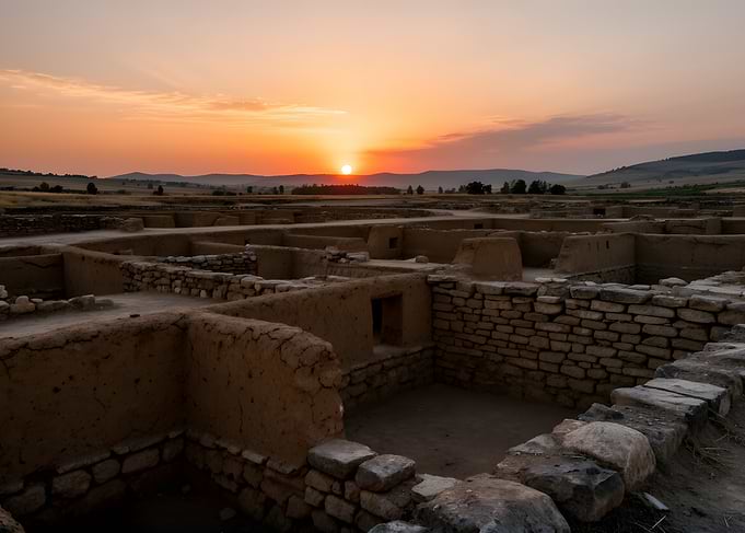 Ancient Ruins at Sunset