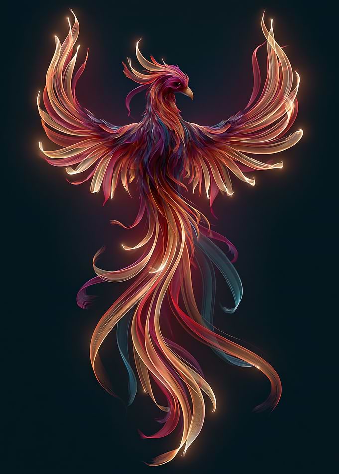 Fiery Phoenix Illustration