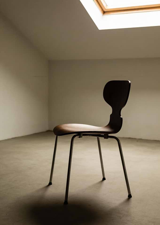 Modern Wooden Chair in Attic