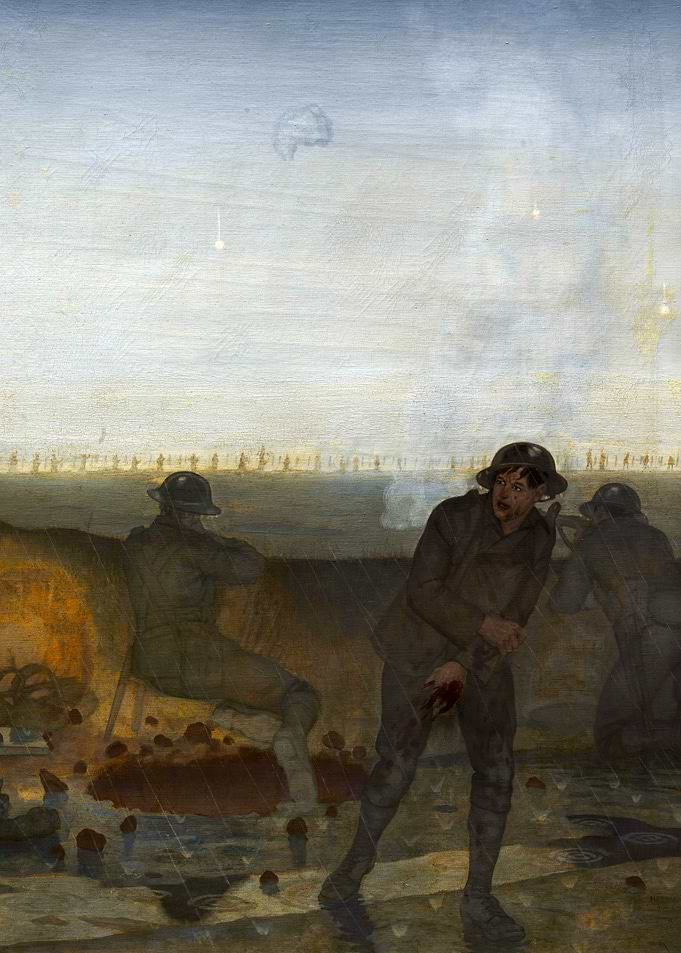 A German Attack on a Wet Morning by Harold Sandys Williamson WW1 Historical Painting