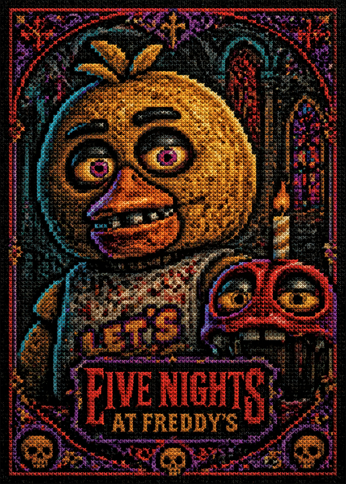 Five Nights at Freddy's Chica Cross Stitch