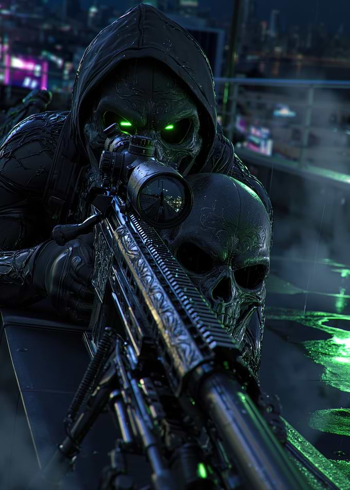 Skull Sniper in Neon City