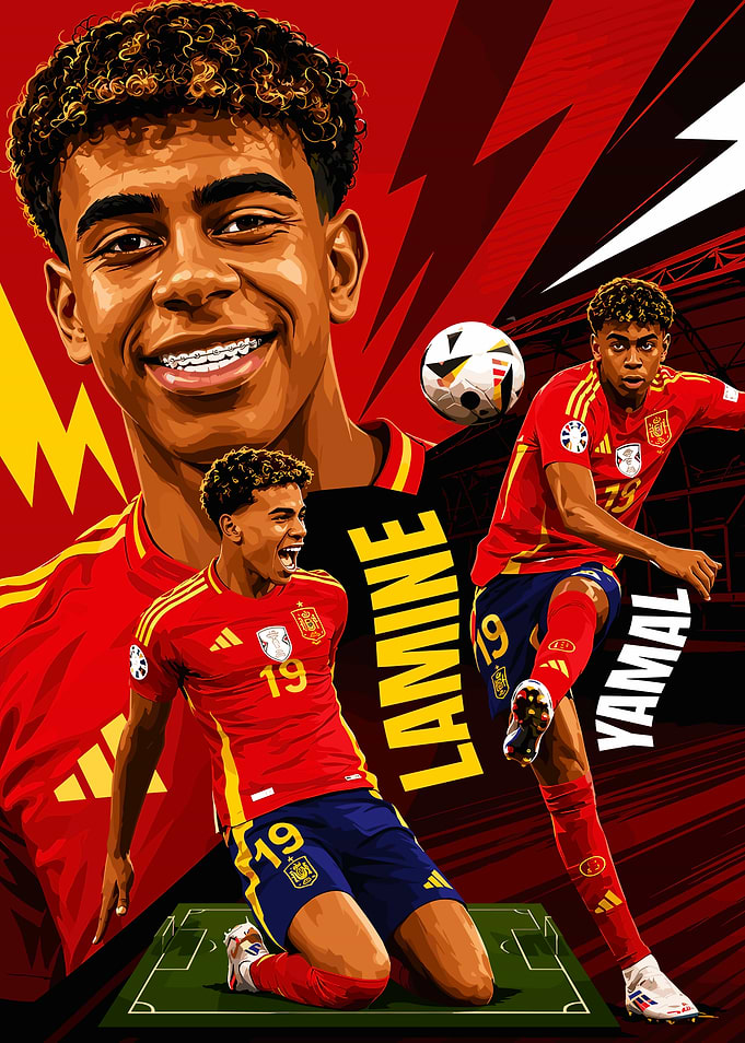 Lamine Yamal Football Art