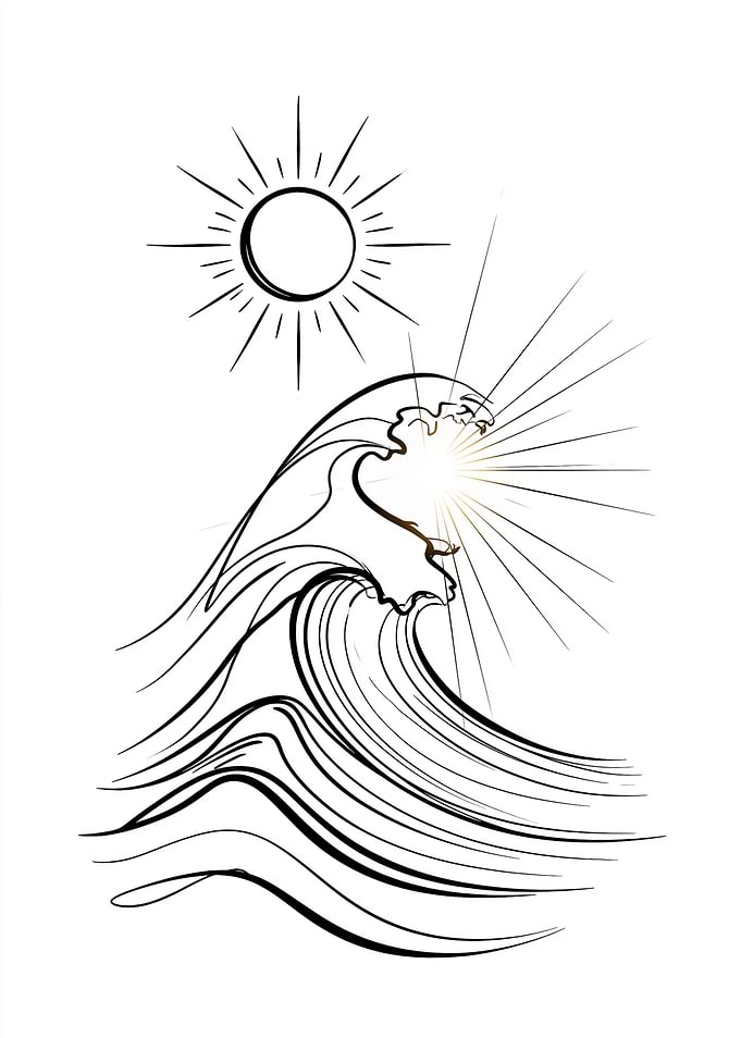 Sun and Wave Illustration