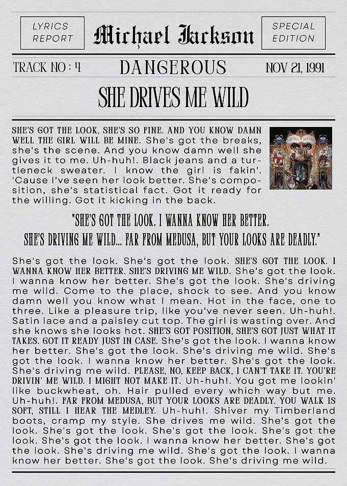 Michael Jackson SHE DRIVES ME WILD