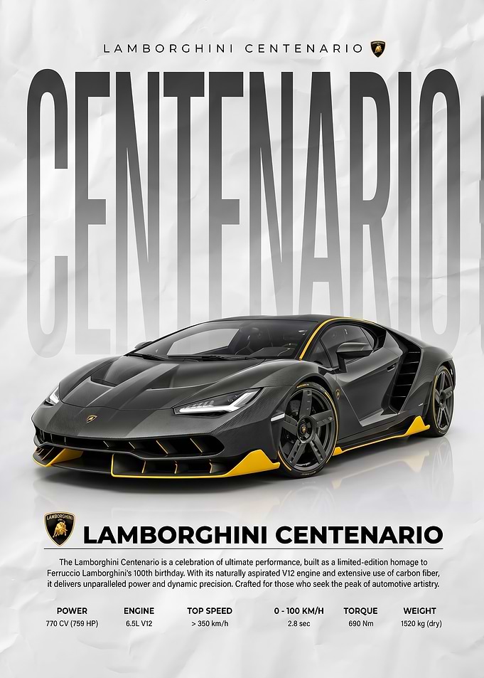 A striking Lamborghini Centenario Sports Car