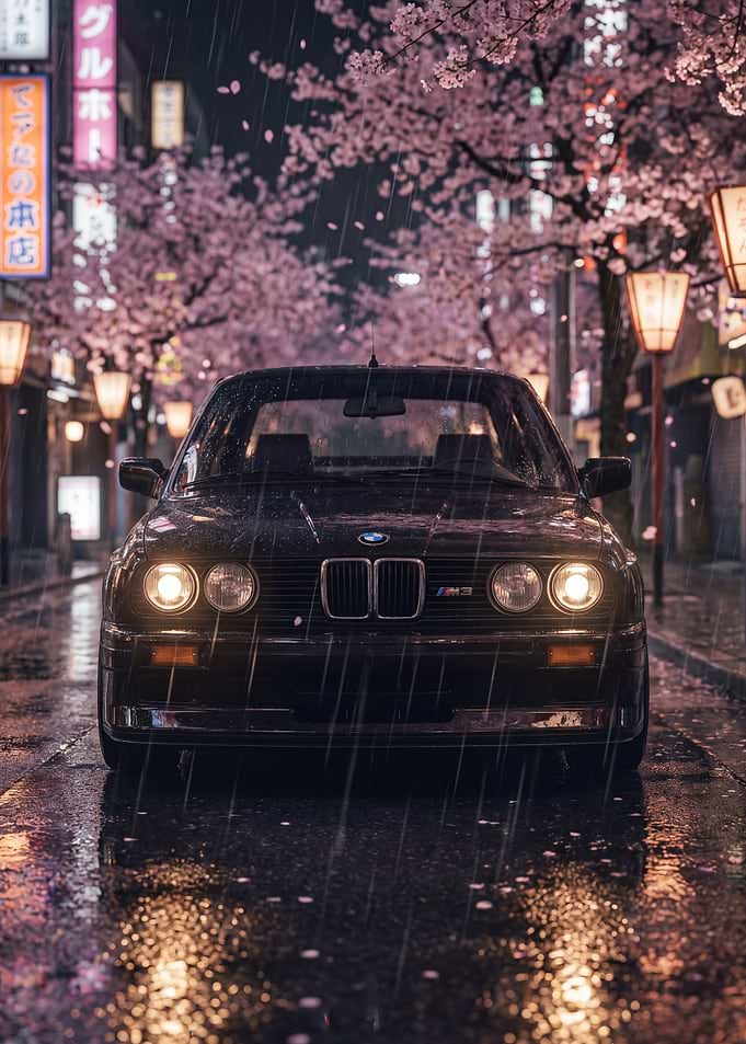 BMW M3 E30 in Rainy Tokyo Street