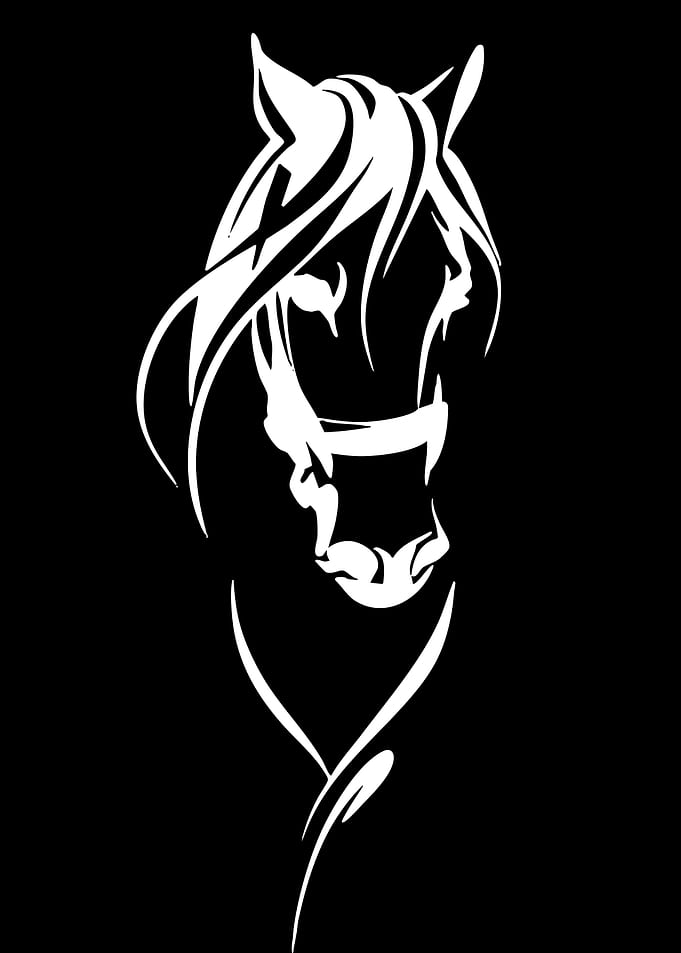 White Horse Head Silhouette