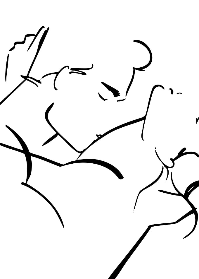 Couple Embracing Sketch