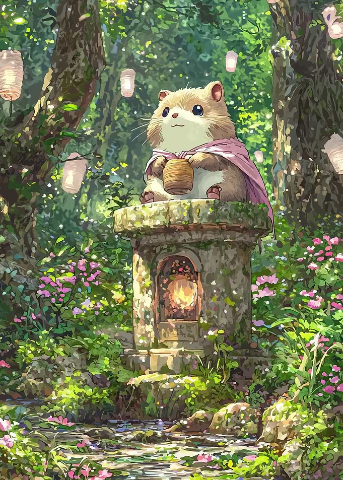 Cute Hamster in a Forest