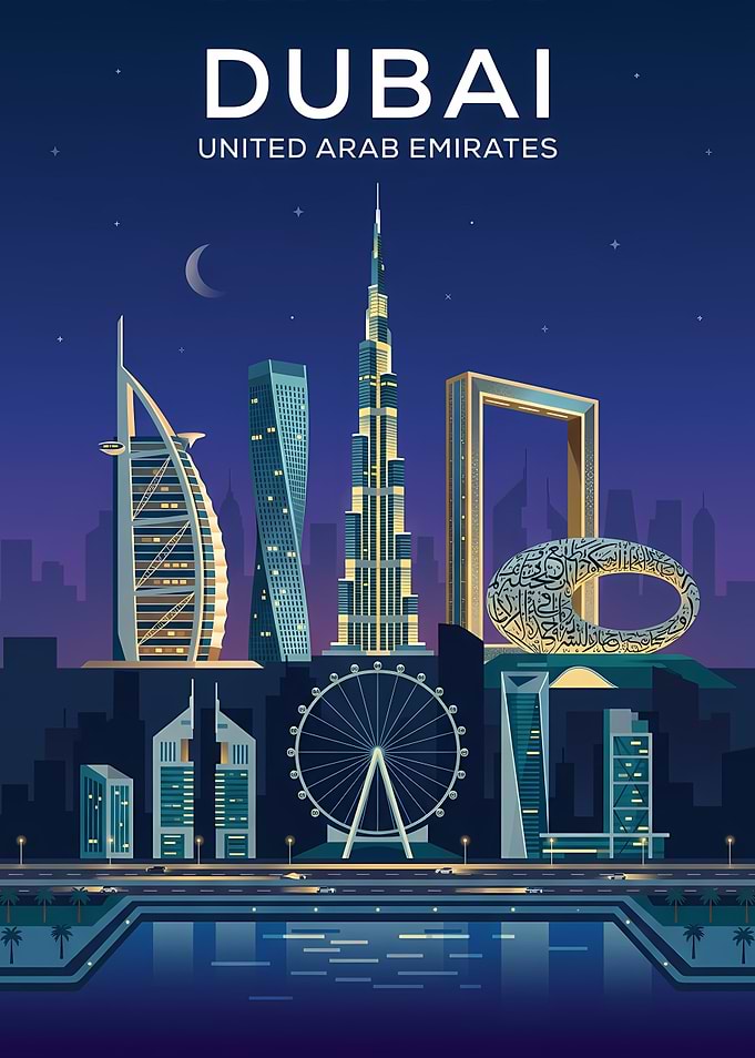 Dubai Skyline at Night