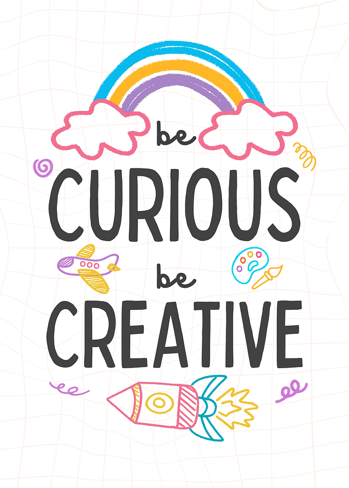Be Curious Be Creative Quote for Kids room