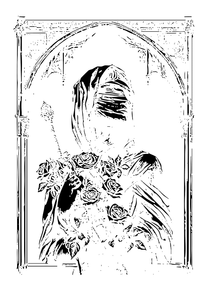 Gothic Woman with Roses