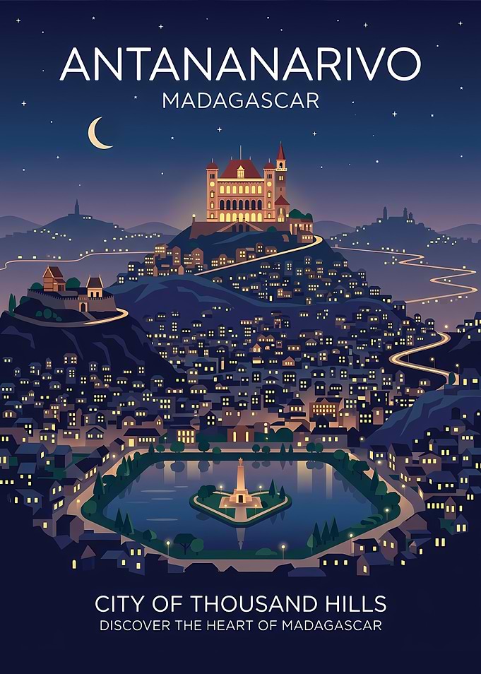 Antananarivo Cityscape at Night