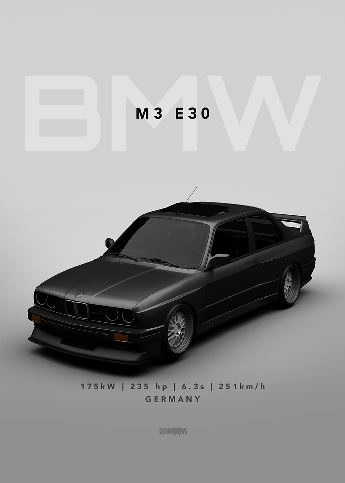 BMW M3 E30 Poster