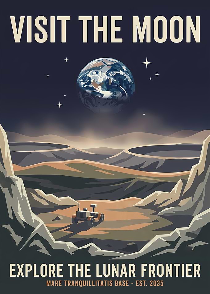 Visit the Moon Lunar Frontier Poster